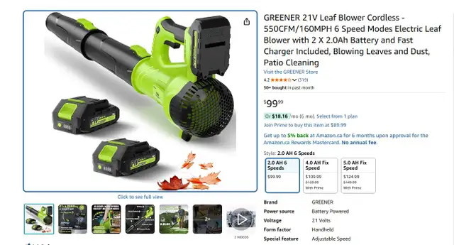 GREENER 21V Leaf Blower Cordless in Lawnmowers & Leaf Blowers in City of Montréal - Image 3