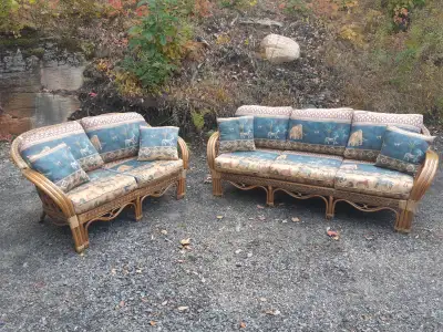 Boca Rattan couch set, View more