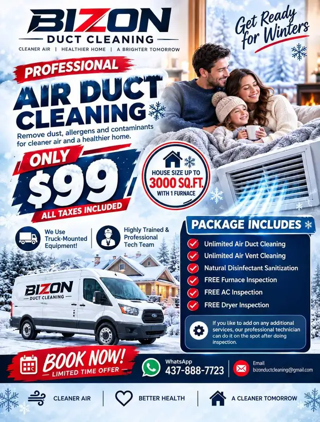 Air Duct Cleaning $99 | Get Your Home Ready for Winter