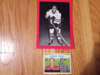 1966 signed Bobby Hull pic & 1970-71 all-star team hockey card.