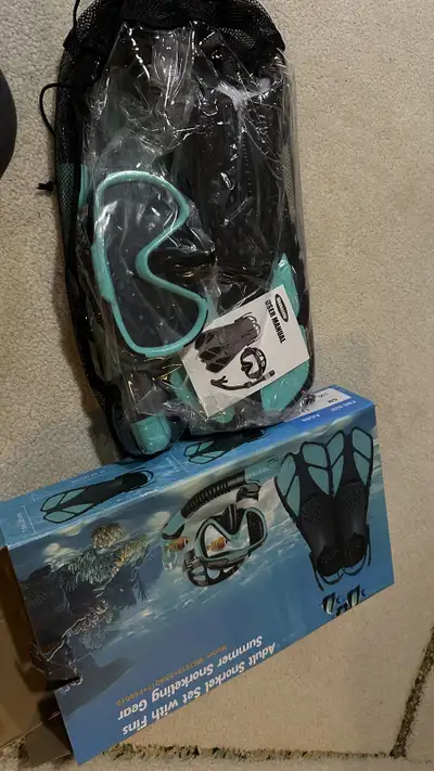 New Snorkel Set Adult with fins, size L(9-13), View more