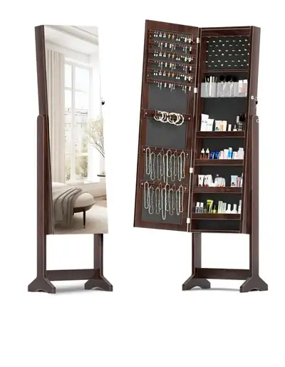 Brand New -SogesHome Free Standing Jewelry Armoire with Mirror , View more