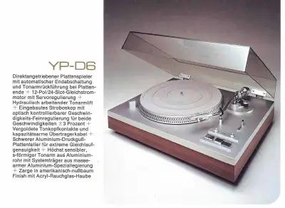 Yamaha YP-d6 turntable, View more