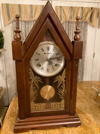 Antique Wood Clock missing key Roof Door Project Design Hang It