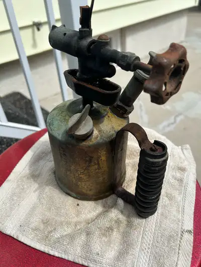 antique Coleman camping lantern,2 barn lanterns  2 blow torches , View more