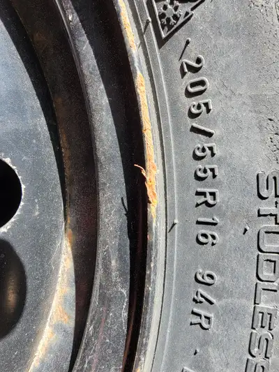 Crappy tires on steel rims. From 2010 Subaru Impreza. Ill take 100 bucks for all 4.