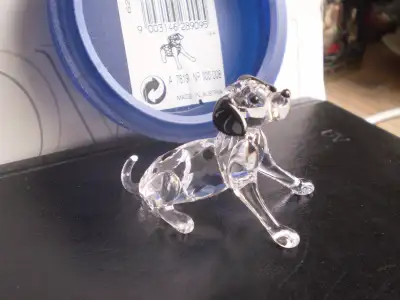 Swarovski Crystal " Dalmation Puppy Sitting " Dog Figurine #7619NR008 - Designed by Edith Mair - Iss...