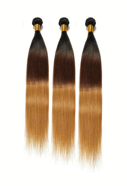 3 Bundles Peruvian Ombre 3-Tone 1B/4/27# Straight Human Hair dans Santé et besoins spéciaux  à Ville de Montréal - Image 2