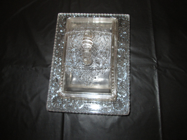 CRYSTAL BUTTER DISH W/ LID in Kitchen & Dining Wares in New Glasgow - Image 3