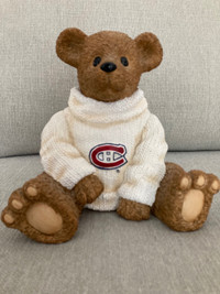 Montreal Canadiens NHL Teddy Bear Bank Stone Figurine 8 inch