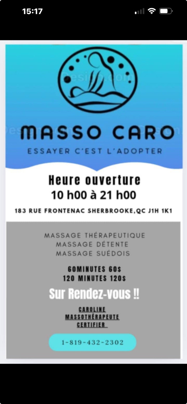 MassoCaro - Sherbrooke dans Services de Massages  à Sherbrooke