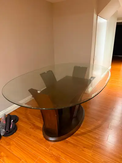 Oval Glass Dining Table, 6ft x 44in, View more