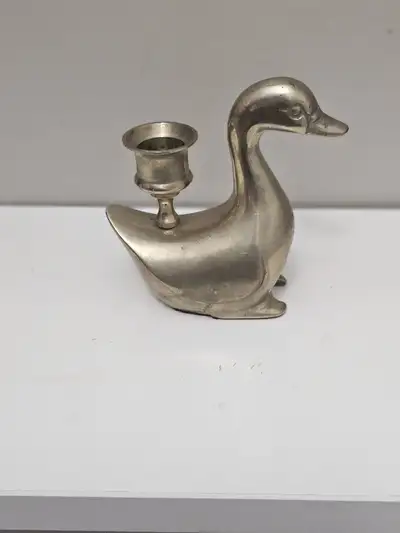 Vintage Brass swan Candle Holder, View more