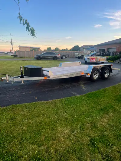 Here we have a custom built 16ft. Galvanized Car hauler / equipment float. Features,Tandem 3500 lbs....