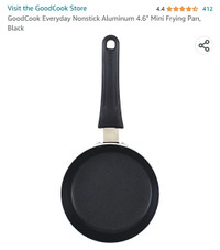 GoodCook Everyday Nonstick Aluminum 4.6" Mini Frying Pan, Black 
