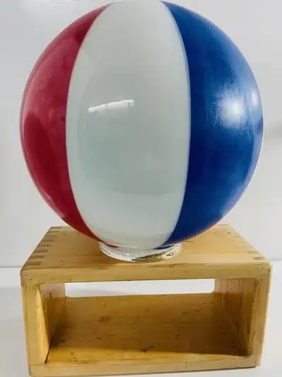 RARE COOL RETRO GLASS CEILING LIGHT GLOBE - ABA BASKETBALL 1970, View more