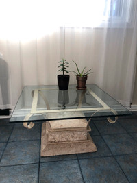 Glass and stone coffee table! (Centertown). Very nice base!