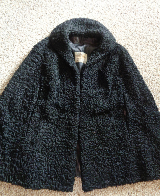 1960's Steen Wright Black Curly Persian Lamb Cape in Women's - Tops & Outerwear in Victoria