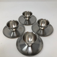 Vintage Norway Polaris Stainless Steel Egg Cups Set of 4