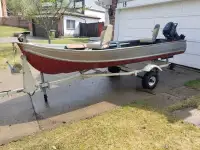 14ft aluminum boat motor & trailer