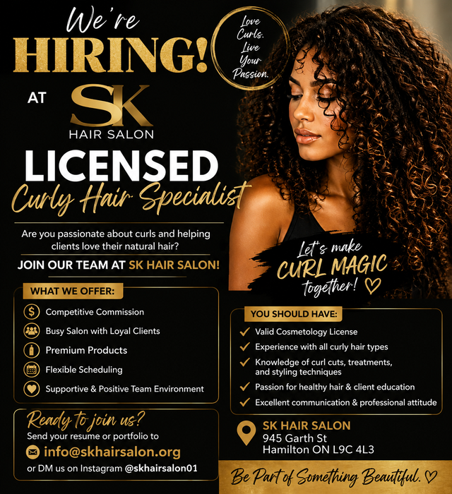 Hiring Hairstylist At SK Hair Salon