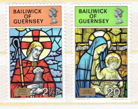 GUERNSEY. Set de 2 timbres neufs,  "VITRAUX".