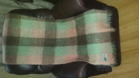 Scotland made bright mohair wool blanket.