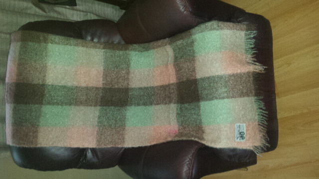 Scotland made bright mohair wool blanket. in Arts & Collectibles in Red Deer