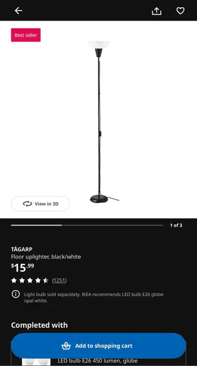 IKEA Tagarp Floor Lamp, View more