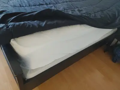 queen sized mattress, bed frame and box spring, View more