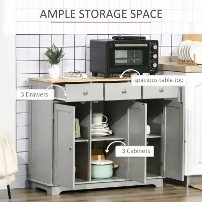 Grey Modern Sideboard, Buffet Cabinet with Storage Cabinets, View more