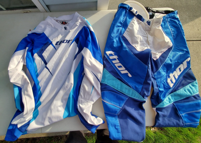 THOR Dirt Bike Trailgear XL Shirt Top & 38 Pants Blue & White, View more