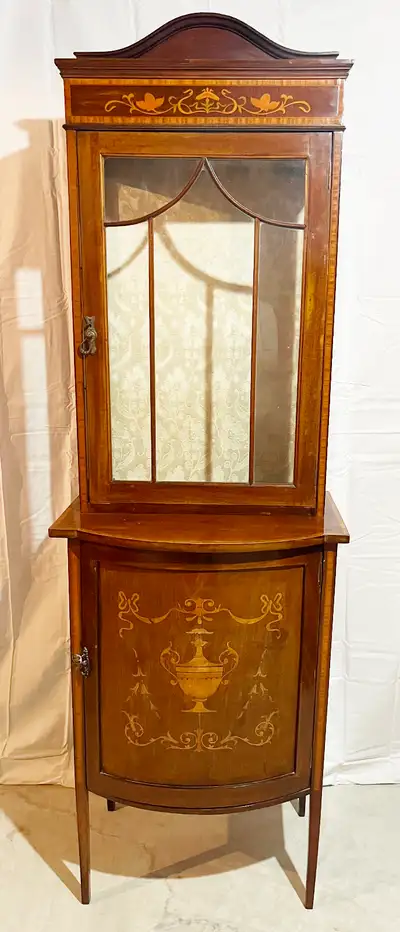 Edwardian Display Cabinet with Inlay Detail, View more