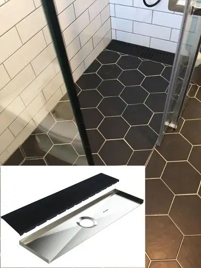 A Ready-4-Tiles shower base, including its linear drain, is the perfect solution for a 100% leak-fre...