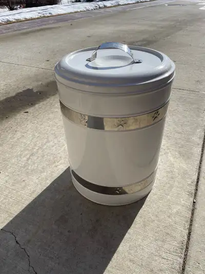 Tin container for dog food. In excellent shape