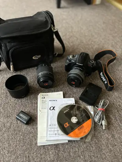 Excellent Sony Alpha a330 DSLR camera w/ extra sharp Sony Lens, View more