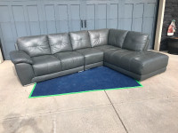 Leather Sectional couch and Swivel Recliner