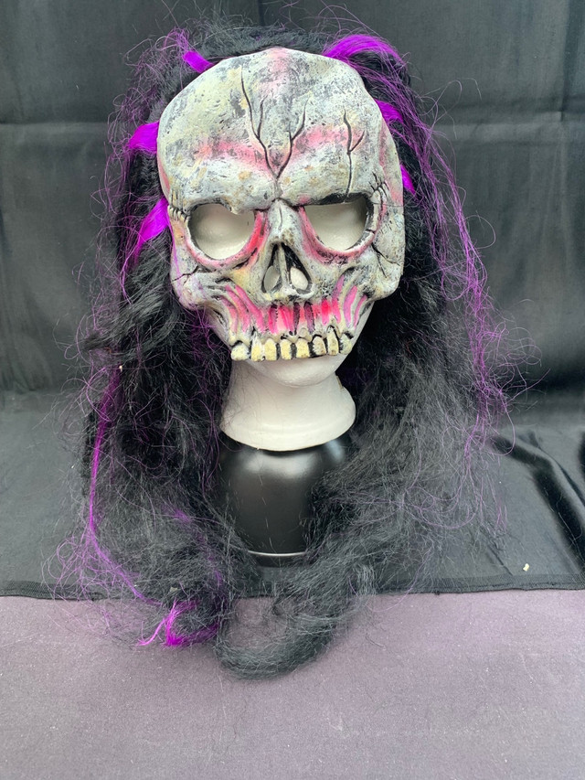 Halloween scary skeleton mask with hair in Holiday, Event & Seasonal in Lethbridge