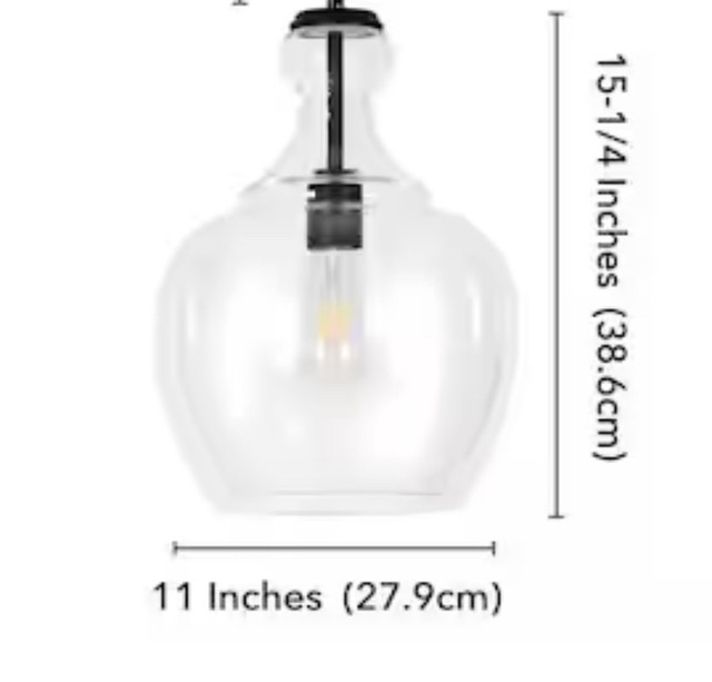 Clear Glass Pendant Globe Light - Brand New in Indoor Lighting & Fans in Mississauga / Peel Region - Image 4