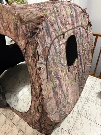 No rips or tears, comes with carry bag and anchors for ground.