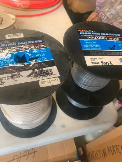 priced buy the foot MARINE WIRE ITS TINTED COPPER INSURANCE IS A MUST HAVE HAVE ALL GAUGES WILL SELL...