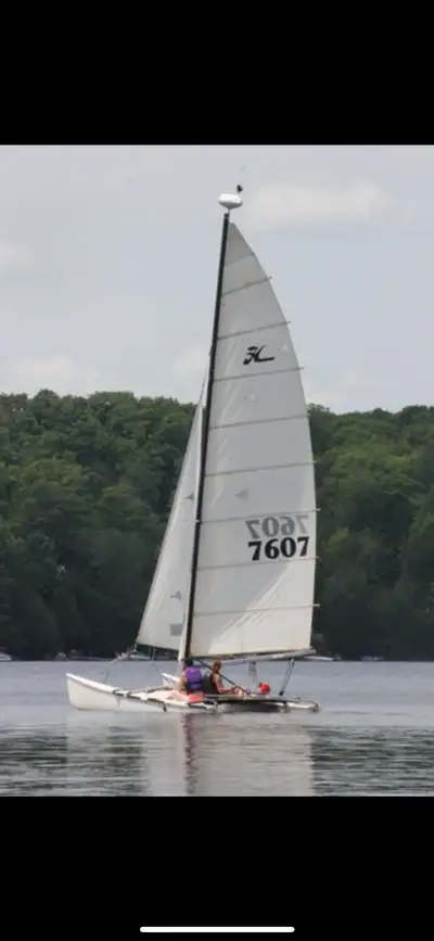 - 18 ft Hobie Cat catamaran - Comes with all necessary parts - New main stays replaced last year - I...