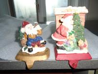 Ensemble lot 2 père Noël décoratifs en céramique