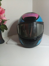 Vintage CKX Snowmobile Helmet with Shield DOT Pink and Sky Blue