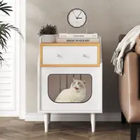 Nightstand with a Storage Drawer can also be used as Cat Nest