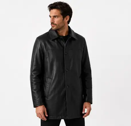 Men’s Classic Black Leather Coat in Men's in Oshawa / Durham Region - Image 6