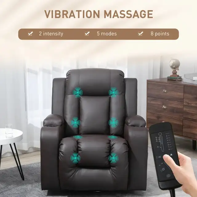 Overstuffed Manual recliner 360 swivel Massage Chair Rocker in Chairs & Recliners in Markham / York Region - Image 3