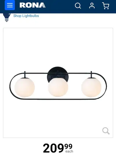 Mid-Century Black Vanity Light Fixture, View more