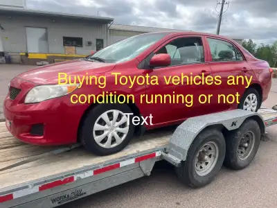 buy Toyota Kia and Hyundai vehicles any condition running or not used smashed rusty broken or high m...