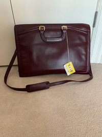 RENWICK BURGUNDY LEATHER BRIEFCASE